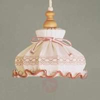 Elsa Embroidered Hanging Light Peasant Style Pink