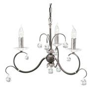 Elstead LUN3 Black/Silver Lunetta 3 light crystal pendant