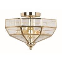 elstead old park sf polished brass semi flush light