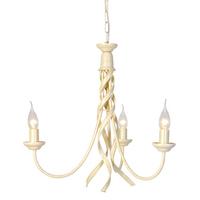 Elstead RB3 Ivory/ Gold Ribbon 3 light chandelier