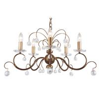 elstead lun5 bronze lunetta bronze 5 light crystal pendant