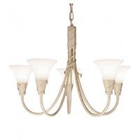 Elstead EM5 IVORY/GOLD Emily 5 light chandelier