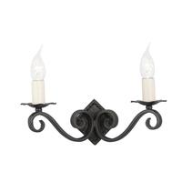 elstead ry2a black rectory double iron wall light