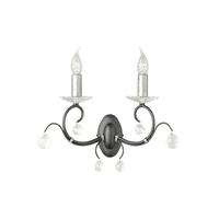 Elstead LUN2 Black/Silver Lunetta crystal wall light