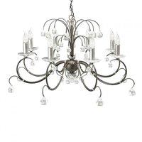 Elstead Lunetta black/silver 8 light crystal pendant