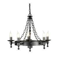 elstead warwick wr5 gr 5 light chandelier in black