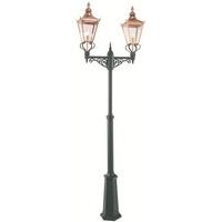 elstead csg6 chelsea twin lamp post copper with clear lens