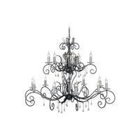 Elstead AML15 Black/Silver Amarilli 15 Light Ceiling Pendant