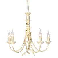 Elstead RB5 Ivory Gold Ribbon 5 light chandelier