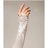 Elbow Length Fingerless Glove Satin Bridal Gloves