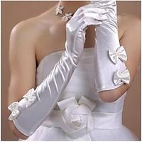 Elbow Length Fingertips Glove Satin Bridal Gloves