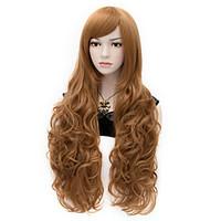 Elizabeth Long Curly Brown Cosplay Wigs Full Hair Wig