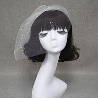 Elegant Wedding Veil One-tier Blusher Veils/Veils for Short Hair Cut Edge By Hand