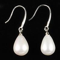 Elegant Alloy Silver Plated with Pearl Women\'s Earrings