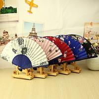 elegant floral bamboo hand fan set of 4mixed colors mixed floral patte ...