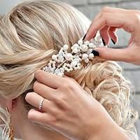 elegant pearl acrylic headpiece wedding special occasion outdoor tiara ...
