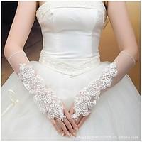 Elbow Length Fingerless Glove Tulle Bridal Gloves