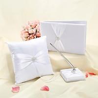 Elegant Wedding Collection Set in White Satin (3 Pieces)