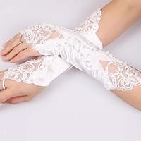 elbow length fingerless glove polyester bridal gloves party evening gl ...