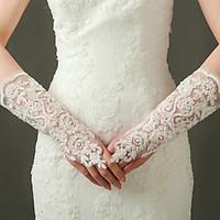 elbow length fingerless glove nylon elastic satin bridal gloves party  ...