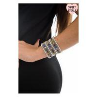 Ellie Wide Cuff Silver Embellish...