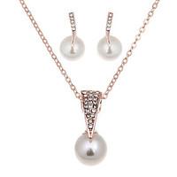 Elegant Luxury Design New Fashion 18k Rose Gold Plated Colorful imitation pearl Jewelry Sets Women Gift