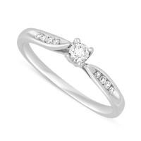 elegant 9ct white gold diamond twist ring