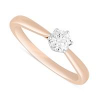 Elegant 9ct rose gold 0.33 carat round diamond solitare ring