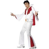 elvis costume white red with shirt trousers cape belt