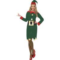 Elf Costume, Green, With Dress, Hat & Belt, Size: 16-18