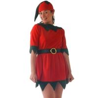 Elf Ms Fleece Red/green/gold 3pc Dress