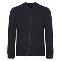 ellerslie pique zip through jersey bomber jacket in navy dissident