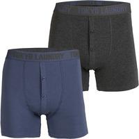 ellerman 2 pack boxer shorts set in dark grey marl indigo tokyo laundr ...