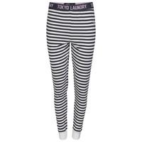 Elise Striped Printed Cotton Lounge Pants in White / Navy  Tokyo Laundry