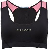 elle sport womens panelled performance sports bra top blacksugar pink  ...