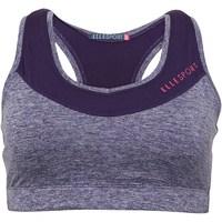 ELLE SPORT Womens Marl Pindot Performance Sports Bra Top Damson Marl