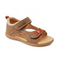 elliot tan leather boys riptape sandals