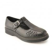 eliza black leather girls buckle school shoes