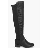 Elastic Back Over Knee Boot - black