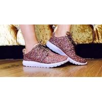 Elle textured glitter trainers