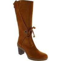 El Naturalista nf72 women\'s Wood zip up medium heel mid calf leather boots new women\'s High Boots in brown