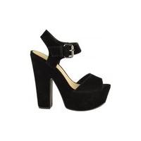 Elise Black Suede Chunky Heels