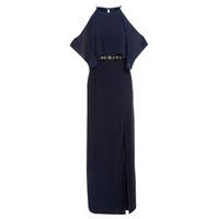 Elise Ryan Caped Maxi Dress In Navy