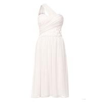 elise ryan one shoulder midi dress in ivory