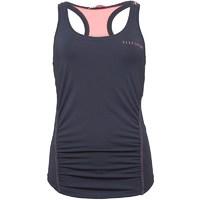 ELLE SPORT Womens Ruched Performance Support Vest Smoke/Sugar Peach