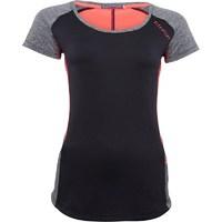 elle sport womens marl panelled performance training top coal coral re ...