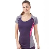 elle sport womens marl panelled performance top damson