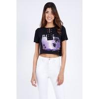 electric lattice crop top