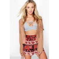 elephant print woven shorts multi