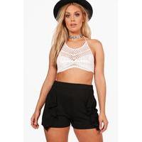 Elsa Ruffle Front Short - black